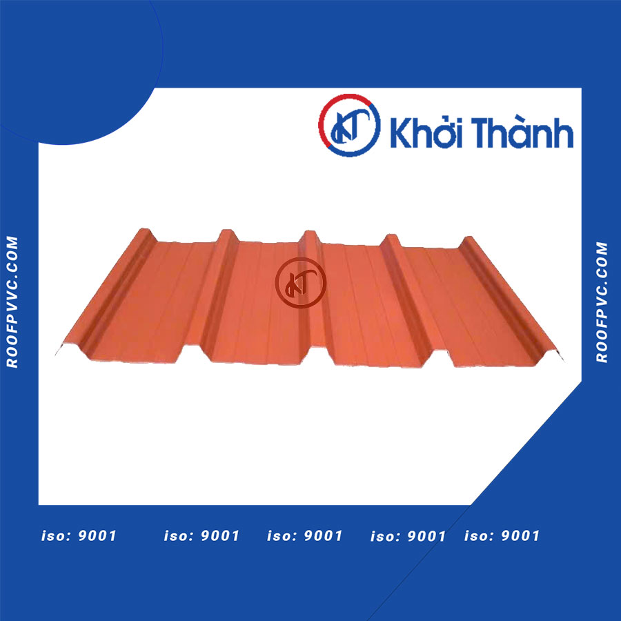 Orange 4-Layer PVC/ASA Plastic Roofing Sheets with 5 Square Waves